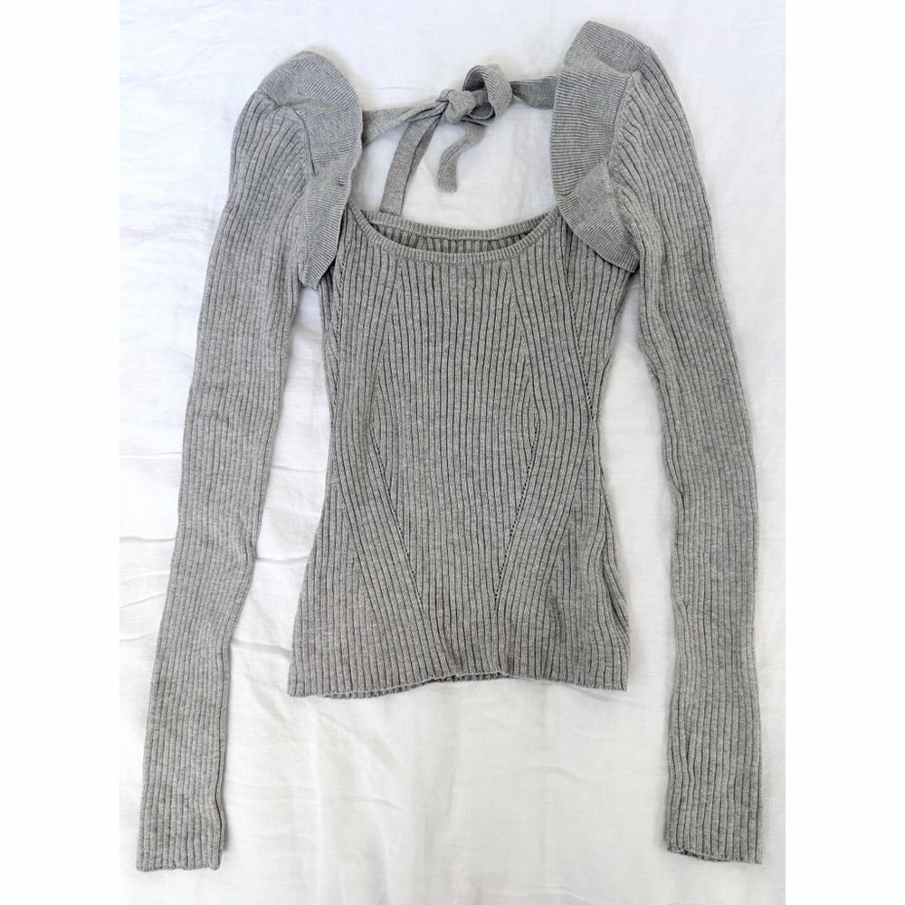 Lovers + Friends Tie Back Fitter Rib Sweater - Picture 5 of 7